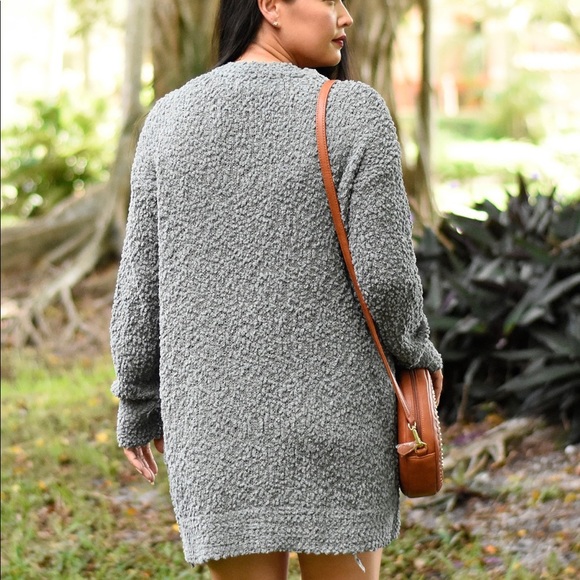 Dark Sage Popcorn Cardigan - Picture 2 of 3